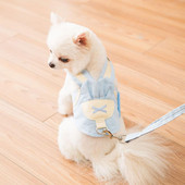 1 set Ham pentru animale de companie cu lesă Respirabil Confortabil Desenu animat Design unisex Dimensiune medie Câine în aer liber Curea de piept pentru vară