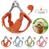 Set de ham și lesă pentru câini, de talie mică, mijlocie, cațeluș, respirabil, pisică, vestă, chihuahua, lesă de plimbare
