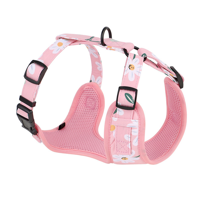 Ham cu plasă respirabilă pentru câini, vestă, cu imprimeu floral, din nailon, pentru câini, pentru câini mici, mijlocii mari, chihuahua, buldog francez XS-L