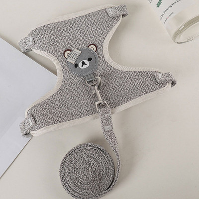 Vaikščiojimo pavadėlis tinklinis krūtinės dirželis šuniui diržas naminių gyvūnėlių liemenė kvėpuojanti maža vidutinė kačių šunų stilinga praktiška reikmenys naminiams gyvūnėliams Mielas meškiukas