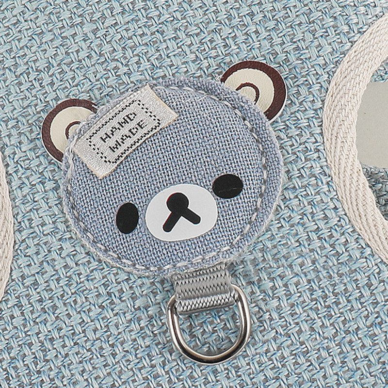 Vaikščiojimo pavadėlis tinklinis krūtinės dirželis šuniui diržas naminių gyvūnėlių liemenė kvėpuojanti maža vidutinė kačių šunų stilinga praktiška reikmenys naminiams gyvūnėliams Mielas meškiukas