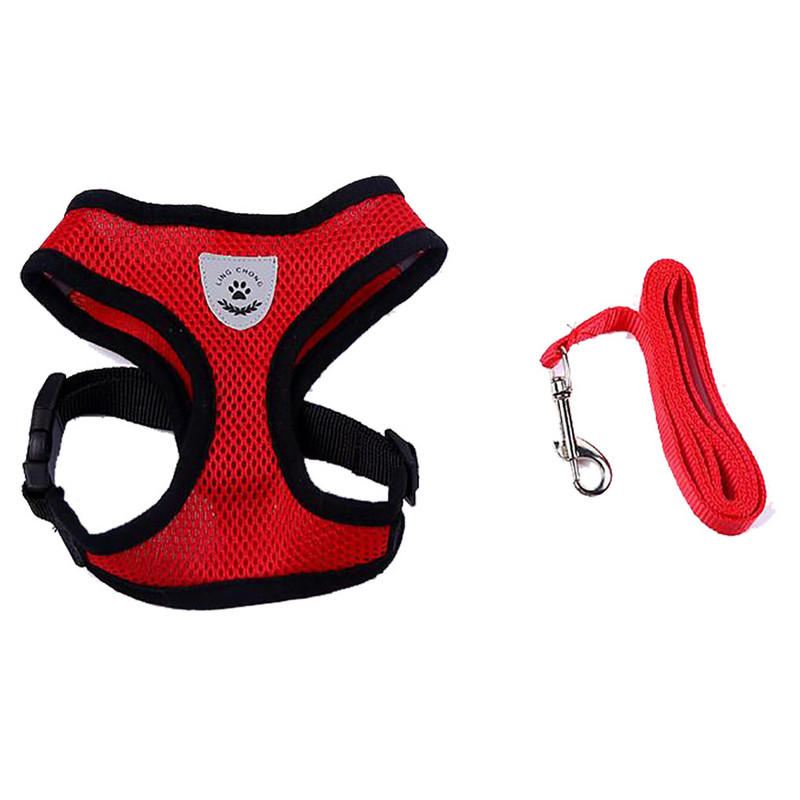 SML Accesorii pentru câini Set de ham și lesă pentru câini din plasă respirabilă pentru câini de talie mică