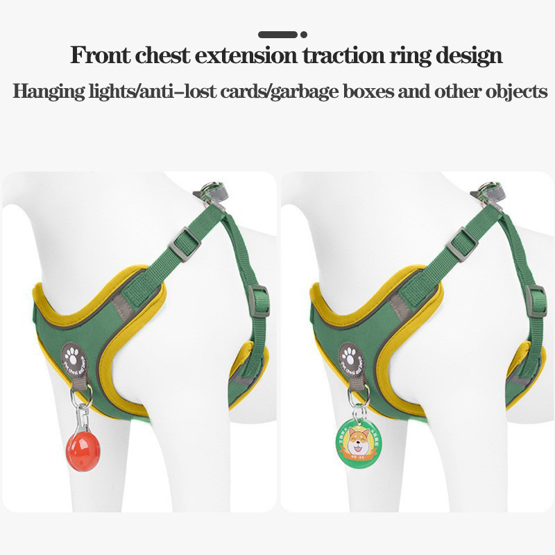 Reguleeritav lemmiklooma rindkere rihm helkur koera vesti rakmed jalutusrihma komplekt väikese keskmise koera kassi rinnarakmed lemmiklooma jalutamise tarvikud