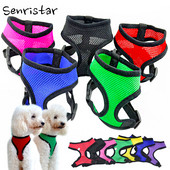 Ham moale din plasă de nailon pentru câini de companie pentru câini de talie mică, fără tragere, respirabil, reglabil, pisică, câine, câine, vestă, curea pentru piept pentru câini