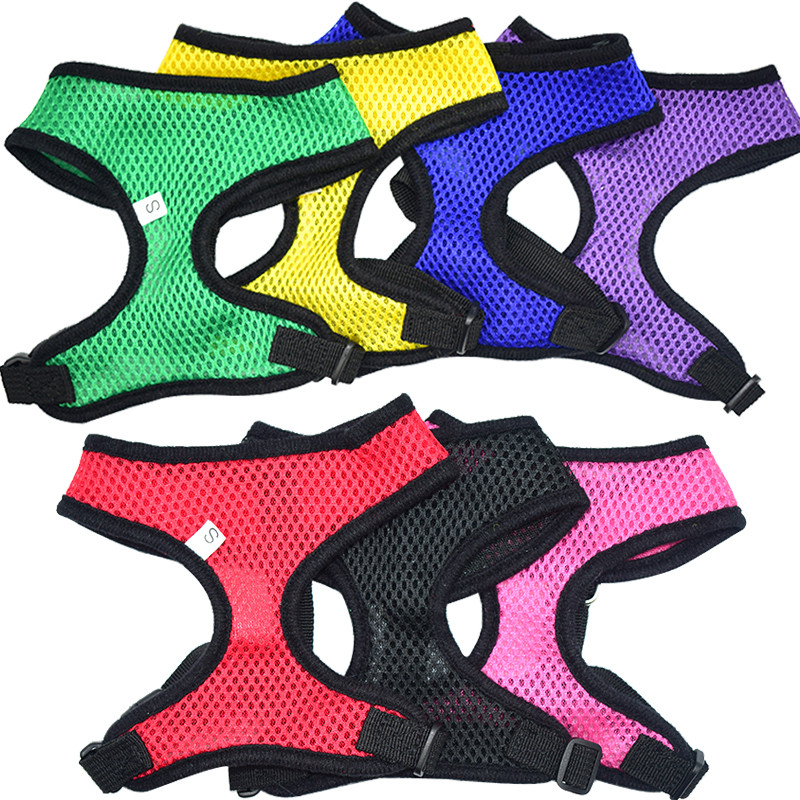 Ham moale din plasă de nailon pentru câini de companie pentru câini de talie mică, fără tragere, respirabil, reglabil, pisică, câine, câine, vestă, curea pentru piept pentru câini