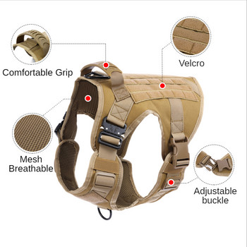 Στρατιωτική Εκπαίδευση Tactical Dog Harness for Small Medium Big Dogs Γιλέκο γρήγορης απελευθέρωσης German Shepherd Pet Large Dogs