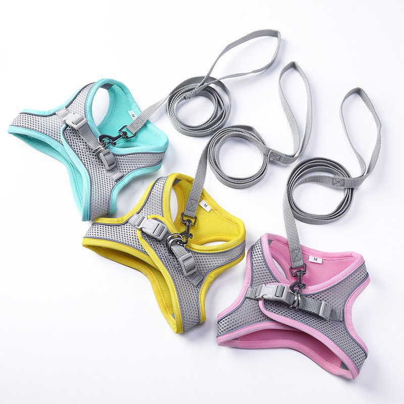 Koerarakmete jalutusrihma komplekt Reguleeritav kutsikakassi rakmete vest Prantsuse buldogi chihuahua mopsi õues käimise pliirihm väikestele koertele