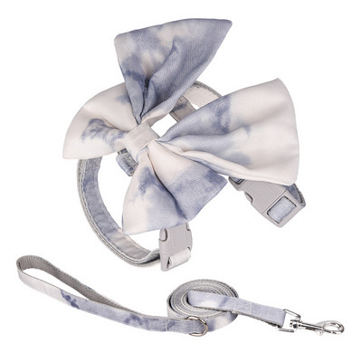 Ρυθμιζόμενο σετ λουριών και λουριών γάτας, σετ λουριών για κατοικίδια με χαριτωμένη διακόσμηση φιόγκων για να αποτρέψετε την ελεύθερη έξοδο για βόλτες με κουτάβια γάτας