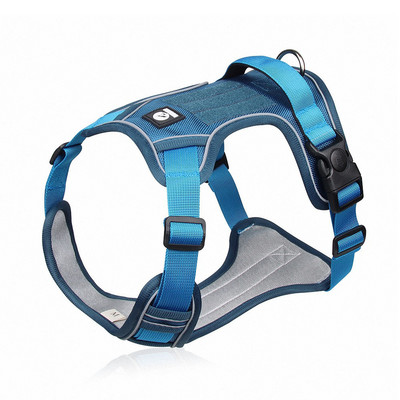 Ham pentru câine fără tragere pentru animale de companie, vestă reflectorizată pentru câine, plumb de siguranță pentru vehicule cu clemă frontală și mâner de control ușor pentru dresaj