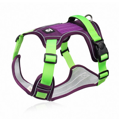 Ham pentru câine fără tragere pentru animale de companie, vestă reflectorizată pentru câine, plumb de siguranță pentru vehicule cu clemă frontală și mâner de control ușor pentru dresaj