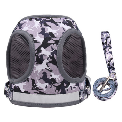 Harnaș reflectorizant din poliester pentru câine și pisică, ham cu imprimeu pentru buldog francez, pentru cățeluș, ham pentru pisici mici, mijlocii, pentru plimbarea chihuahua