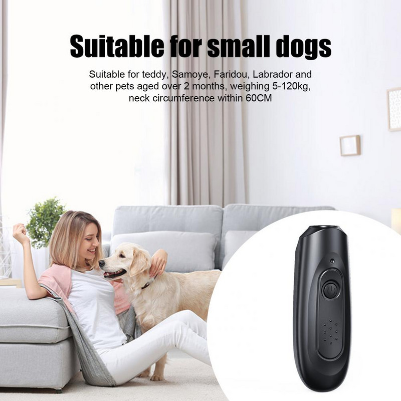 Dispozitiv de corectare a lătratului pentru câini în siguranță Dispozitiv de dresaj cu ultrasunete pentru câini - Dispozitiv de control al lătratului pentru câini mici, mijlocii mari, dispozitive de descurajare a lătratului