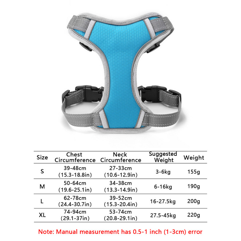 Vodootporni pojas za pse, reflektirajući i prozračni pojas za prsa za kućne ljubimce, pogodan za srednje i velike pse, šetnju i obuku štenaca