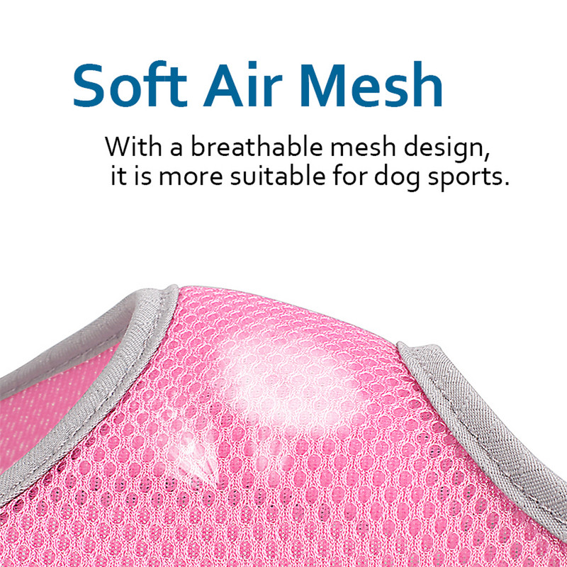 Ham cu plasă pentru câini de companie reflectorizant pentru cățeluși pentru pisici, vestă de pisică, pentru câini de vară, curea de piept moale, respirabilă, pentru câini mici și mijlocii