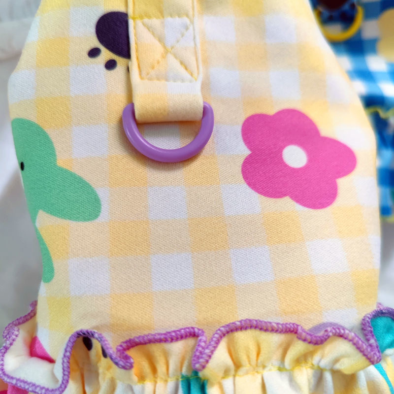 Fusta cu guler pentru câini în carouri Ham drăguț pentru animale de companie Coarda de tracțiune Pisică pentru câini Haina pentru ham Vest Vestă rochie tutu prințesă Fusta Animale de companie Produse Pug