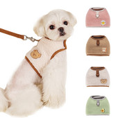 Harnaș de iarnă din lână pentru set de lesă pentru câini de talie mică, vestă caldă, haine cu tracțiune pentru câini de talie mică, buldog francez, accesorii pentru animale de companie