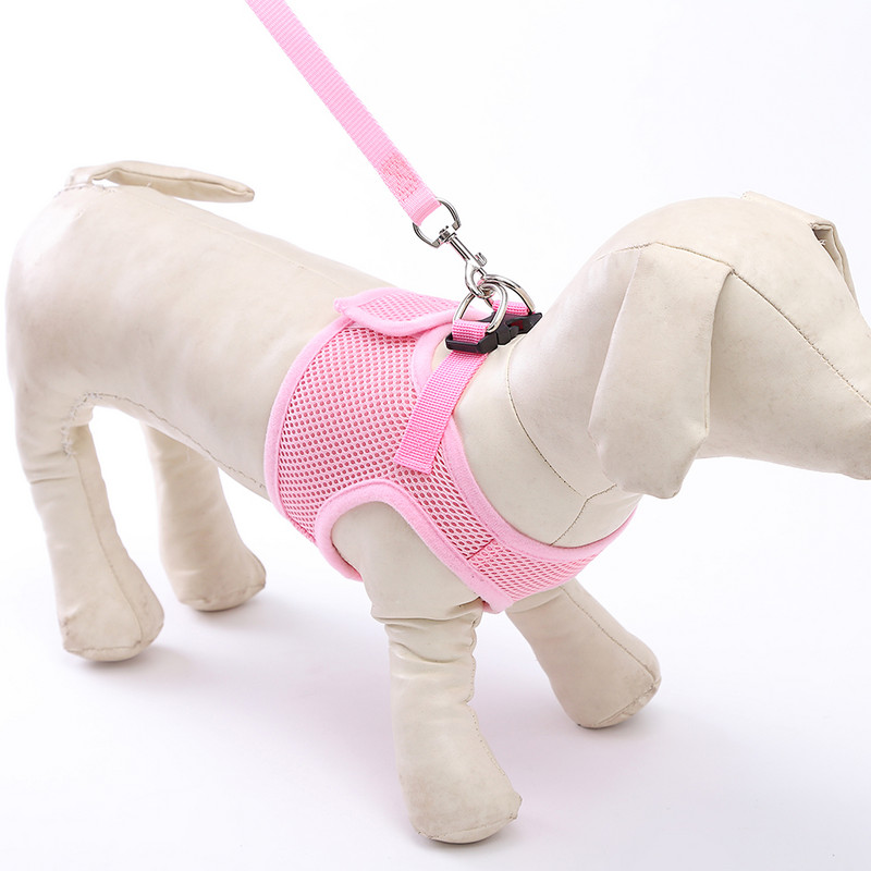 1 bucată câine pisică vestă de protecție tip guler ham plasă respirabil lesă pentru mers pentru animale de companie