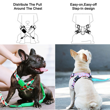 HamshMoc Step In Dog Harness Γιλέκο Μαλακό Ρυθμιζόμενο Επενδυμένο καρό Περπάτημα Τραβήσιμο λουρί για ένα μικρό μεγάλο σκυλί Εκπαίδευσης Pitbull