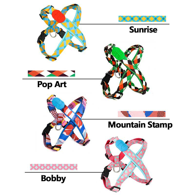 HamshMoc Vestă pentru ham pentru câini, moale, reglabilă, căptușită, în carouri, pentru mers pe jos, pentru un pitbull de dresaj de câine mic și mare