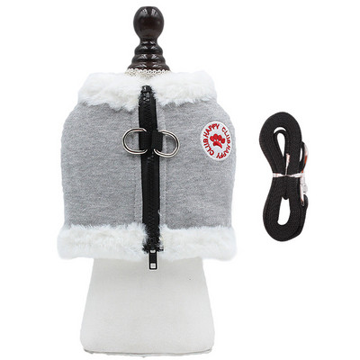 Îmbrăcăminte pentru animale de companie pentru câini de talie mică, medie, toamnă, iarnă, vestă caldă, jachetă, haine cu ham reflectorizant și set de lesă pentru ținute de îmbrăcăminte pentru câini