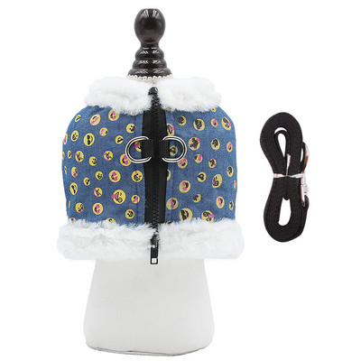 Îmbrăcăminte pentru animale de companie pentru câini de talie mică, medie, toamnă, iarnă, vestă caldă, jachetă, haine cu ham reflectorizant și set de lesă pentru ținute de îmbrăcăminte pentru câini