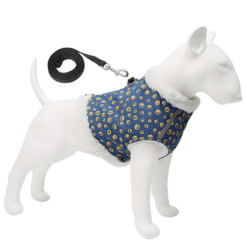 Îmbrăcăminte pentru animale de companie pentru câini de talie mică, medie, toamnă, iarnă, vestă caldă, jachetă, haine cu ham reflectorizant și set de lesă pentru ținute de îmbrăcăminte pentru câini