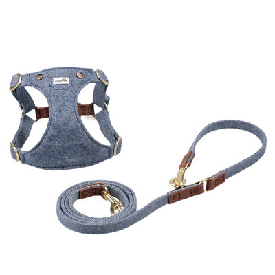 Τζιν λουρί για σκύλους Ρυθμιζόμενο γιλέκο με λουρί για κατοικίδια με μαλακή επένδυση χωρίς περπάτημα για κουτάβια μικρομεσαία σκυλιά Chihuahua Yorkshire