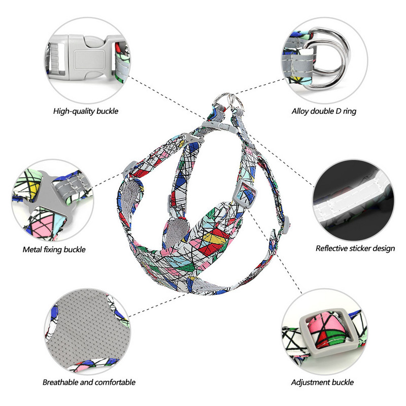 Ham reflectorizant pentru câini, plasă de nailon, vestă pentru câini, hamuri reglabile pentru animale de companie, veste pentru câini mici, mijlocii mari, produse pentru animale de companie Chihuahua