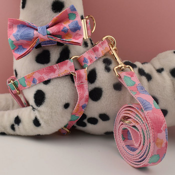 Ροζ Shell Printing Harnes Personalized Puppy Dog Collars ID Δωρεάν χαραγμένο ΛΟΓΟΤΥΠΟ για προμήθειες γάμου για σκύλους κατοικίδια