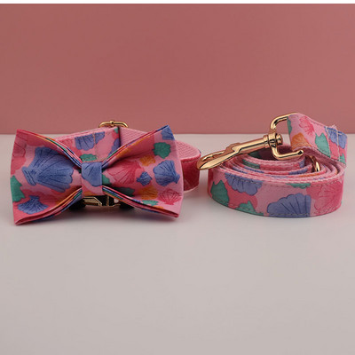 Ροζ Shell Printing Harnes Personalized Puppy Dog Collars ID Δωρεάν χαραγμένο ΛΟΓΟΤΥΠΟ για προμήθειες γάμου για σκύλους κατοικίδια