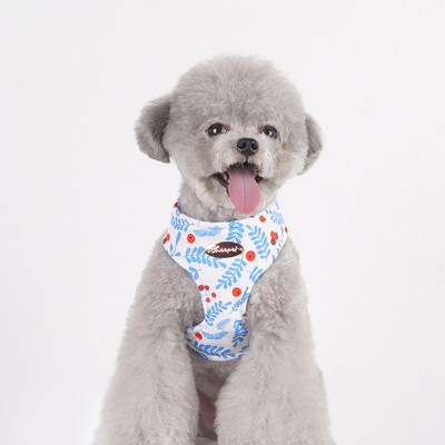 Ham pentru câini pentru câini de talie mică, design, fără tragere, ham pentru câini, fără durere, antitironi, curea dublă, schnauzer pomeranian, imprimare.