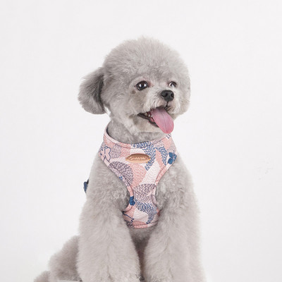 Ham pentru câini pentru câini de talie mică, design, fără tragere, ham pentru câini, fără durere, antitironi, curea dublă, schnauzer pomeranian, imprimare.