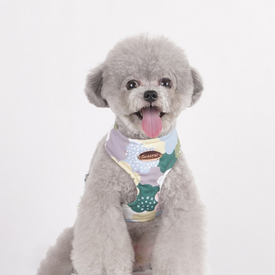 Ham pentru câini pentru câini de talie mică, design, fără tragere, ham pentru câini, fără durere, antitironi, curea dublă, schnauzer pomeranian, imprimare.