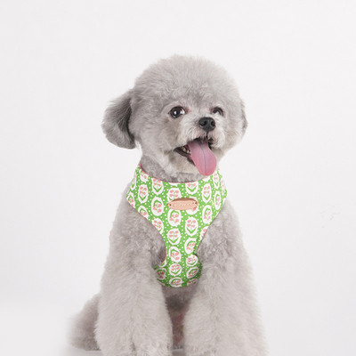 Ham pentru câini pentru câini de talie mică, design, fără tragere, ham pentru câini, fără durere, antitironi, curea dublă, schnauzer pomeranian, imprimare.