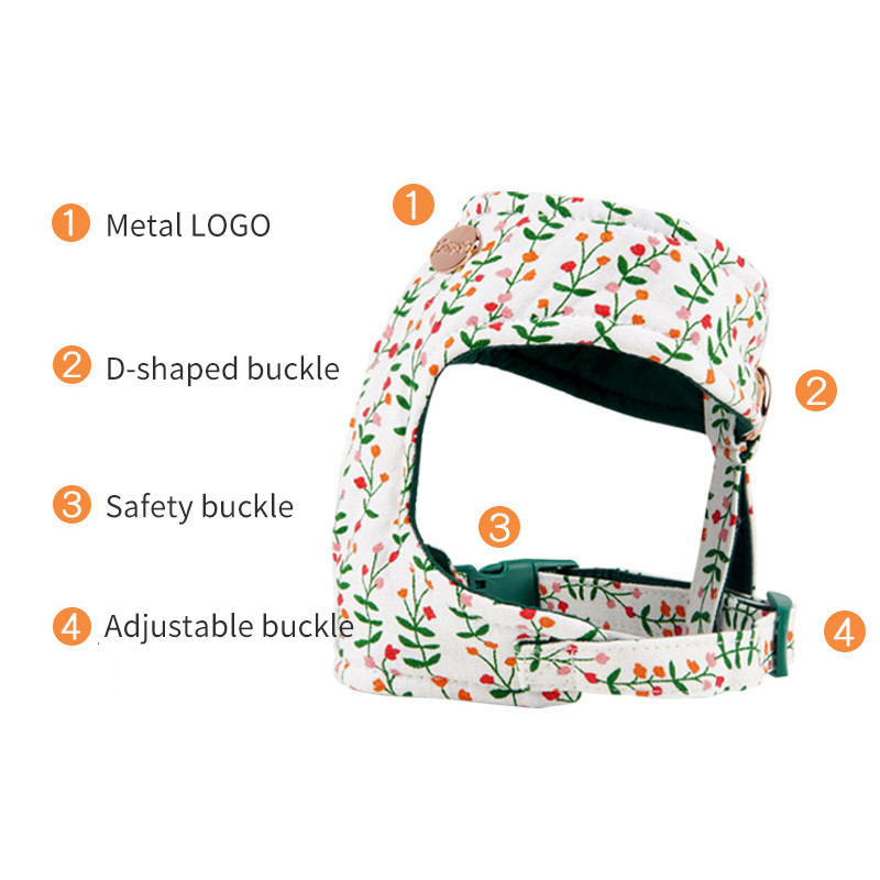 Ham pentru câini pentru câini de talie mică, design, fără tragere, ham pentru câini, fără durere, antitironi, curea dublă, schnauzer pomeranian, imprimare.