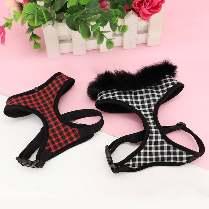 Ham moale și cald pentru câini, pisici, cu blană detașabilă, respirabil, în carouri, vestă pentru câini mici, mijlocii mari, chihuahua Yorkie