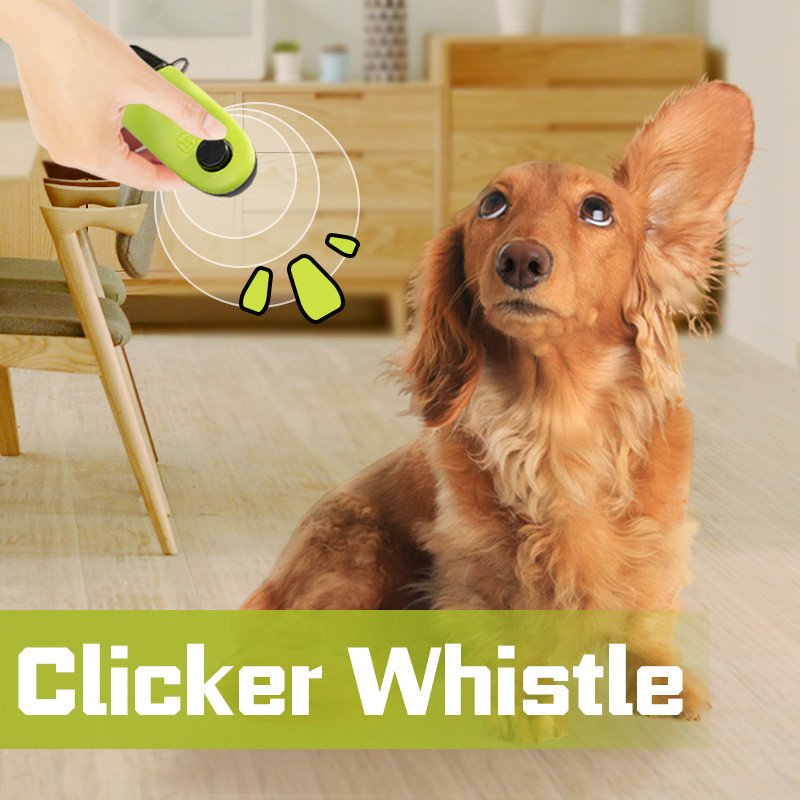 Fluier Clicker 2 în 1 Antrenor interactiv pentru câini Rechemarea animalelor de companie pentru controlul lătratului Materiale de antrenament pentru comportamentul animalelor de companie în interior