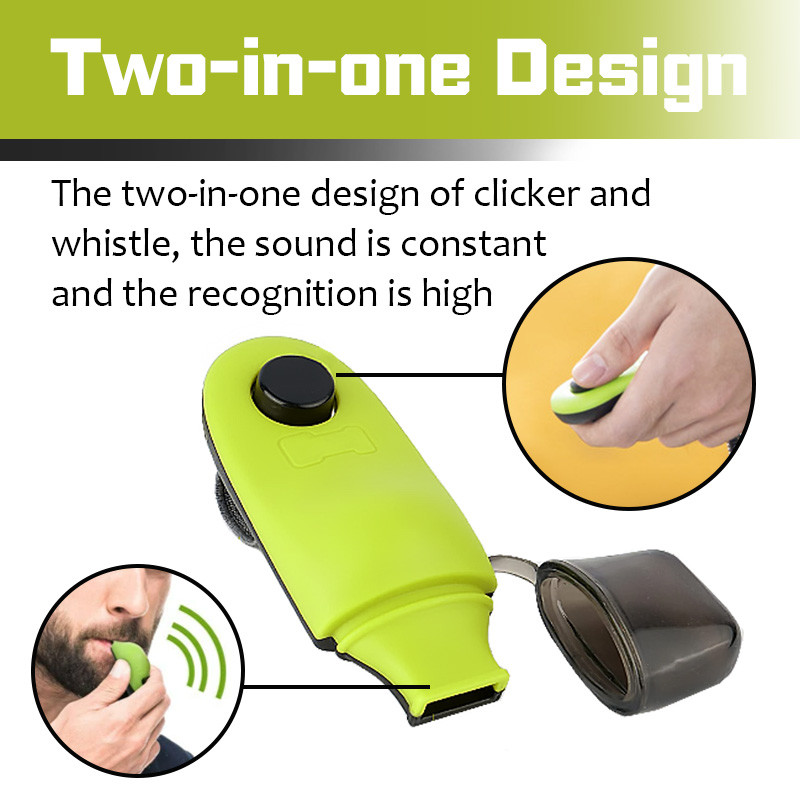 Fluier Clicker 2 în 1 Antrenor interactiv pentru câini Rechemarea animalelor de companie pentru controlul lătratului Materiale de antrenament pentru comportamentul animalelor de companie în interior