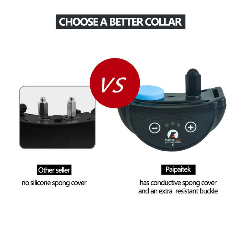 Automatinis nuo žievės reguliuojamas antkaklis naminių šunų dresavimo antkaklis 5 jautraus lygio vandeniui atsparus įkraunamas antkaklis, nekenksmingas šuniui