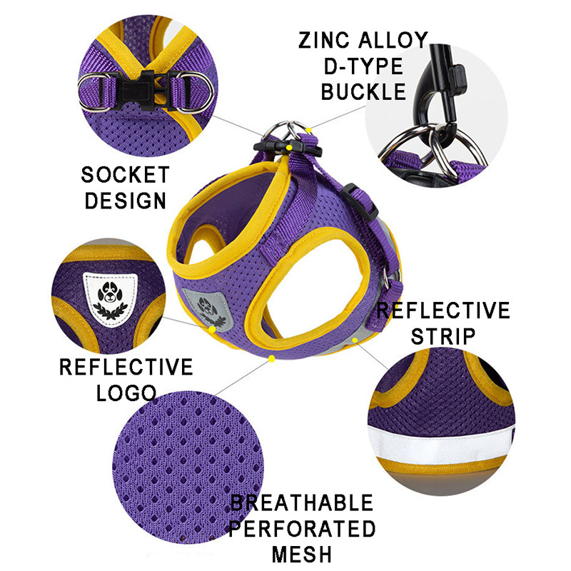 Oprtač za pse Remen za prsa za mačke Najlonski povodci za dresuru pasa Mekana mreža za remen za prsa Prilagodljivo povodce za hodanje na otvorenom