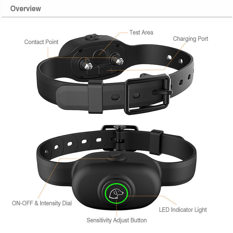 Lemmikloomakoerte hauku peletavad vahendid Auto Sense kaelarihm Automaatne haukumisvastane kauglöögi veekindel laetav koerte treenimine jahirihm