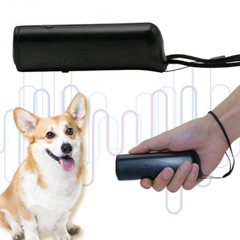 Ултразвуково устройство за обучение на кучета за домашни любимци Репелер за управление Тренировъчно устройство Анти-лай Спиране на лая Възпиращи средства Кучета Устройство за обучение на домашни любимци 3 в 1