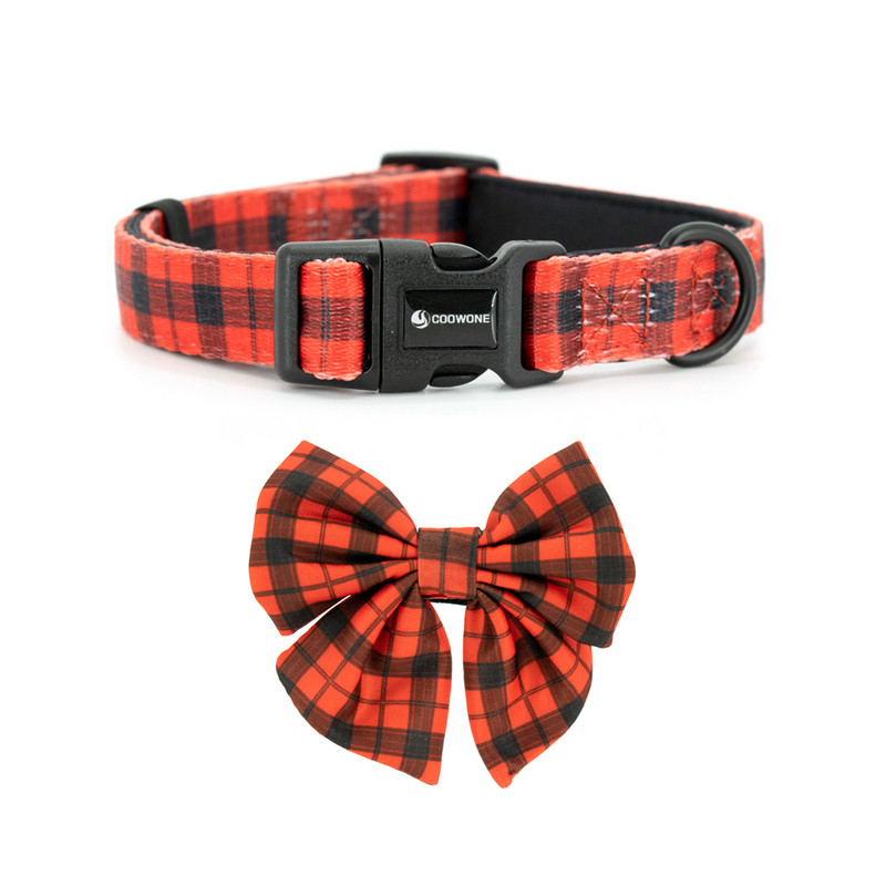 COLLARLOGO Prilagodljiva meka mreža podstavljena prsluk za štene za kućne ljubimce Oprtač za pse Crveni i crni karirani povodac bez povlačenja, pramčana ogrlica