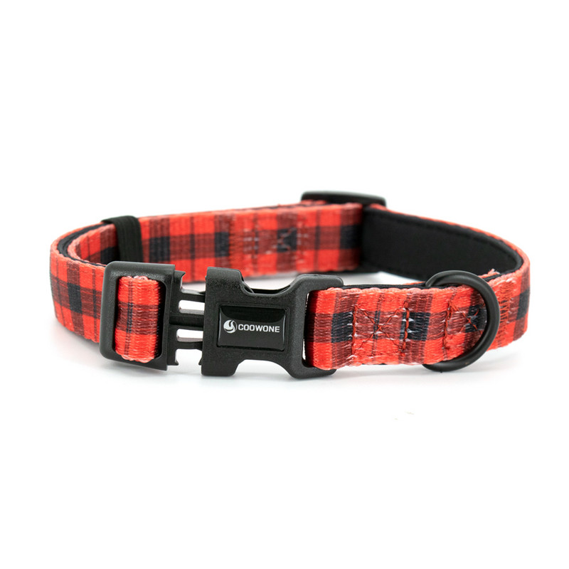 COLLARLOGO Prilagodljiva meka mreža podstavljena prsluk za štene za kućne ljubimce Oprtač za pse Crveni i crni karirani povodac bez povlačenja, pramčana ogrlica