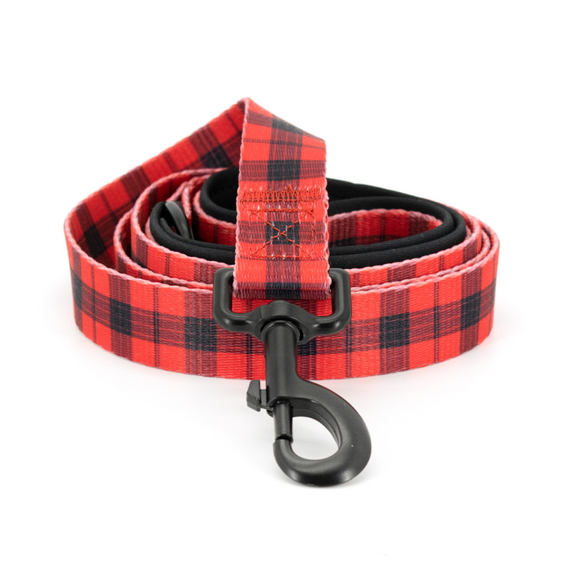 COLLARLOGO Prilagodljiva meka mreža podstavljena prsluk za štene za kućne ljubimce Oprtač za pse Crveni i crni karirani povodac bez povlačenja, pramčana ogrlica