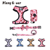 4 bucăți/Set de ham reflectorizant pentru câini, curea de piept, confortabil pentru antrenament pentru animale de companie, lesă pentru câini de talie mică și mijlocie