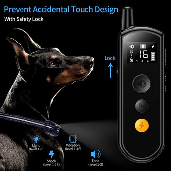 2023 Нов електрически нашийник за обучение на кучета Водоустойчиво устройство против лай на кучета с ударно вибрационно дистанционно управление Електрошок