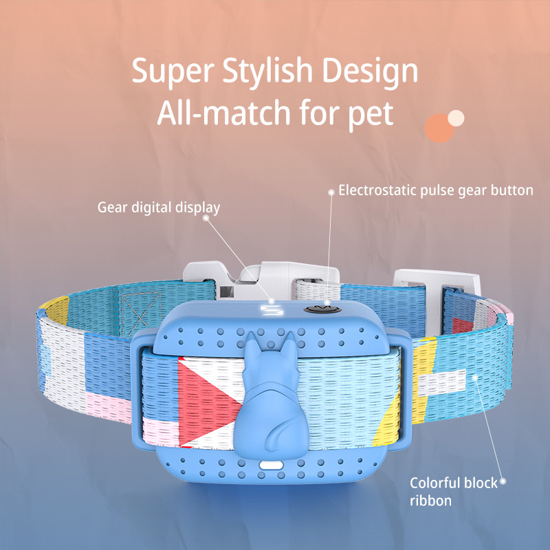 Dispozitiv anti-latrat pentru câini Opriți lătratul câinelui Guler personalizat pentru antrenament pentru câini Echipament de dresaj fără fir Guler electronic Reducere de 40%