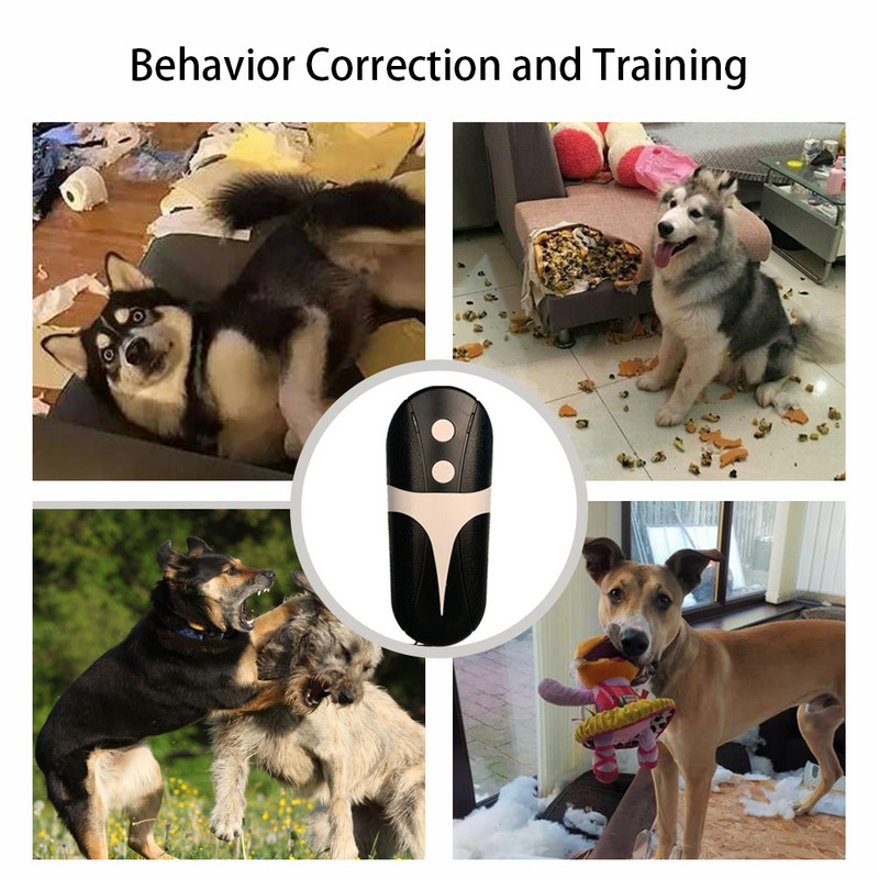 Dispozitiv de descurajare pentru câini cu infraroșu cu ultrasunete, multifuncțional, pentru caini de companie Dispozitiv de dresaj pentru lătrat de câine