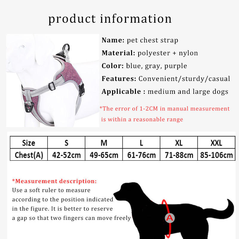 Harnaș reflectorizant din nailon pentru câini, haină rezistentă la explozie, respirabilă, pentru câini, zgarda pentru câini de companie pentru accesorii pentru câini mari, mijlocii